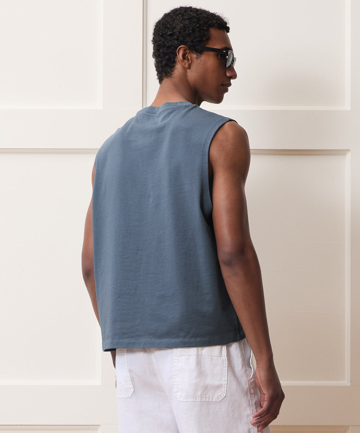 Boxy Jersey Muscle Tank - Blue Ridge