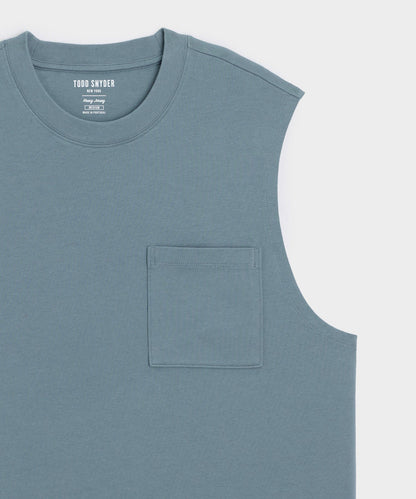 Boxy Jersey Muscle Tank - Blue Ridge
