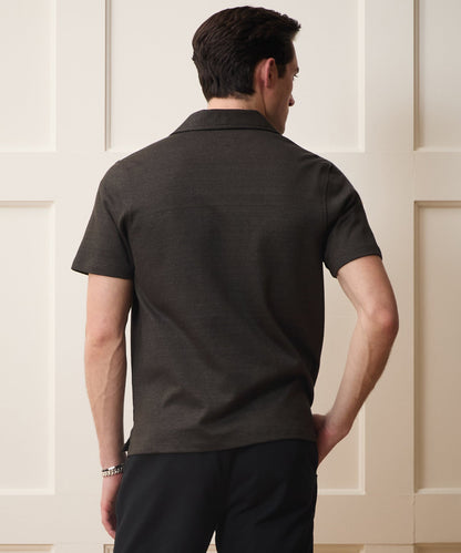 Italian Linen-Cotton Knit Shirt - Espresso Bean