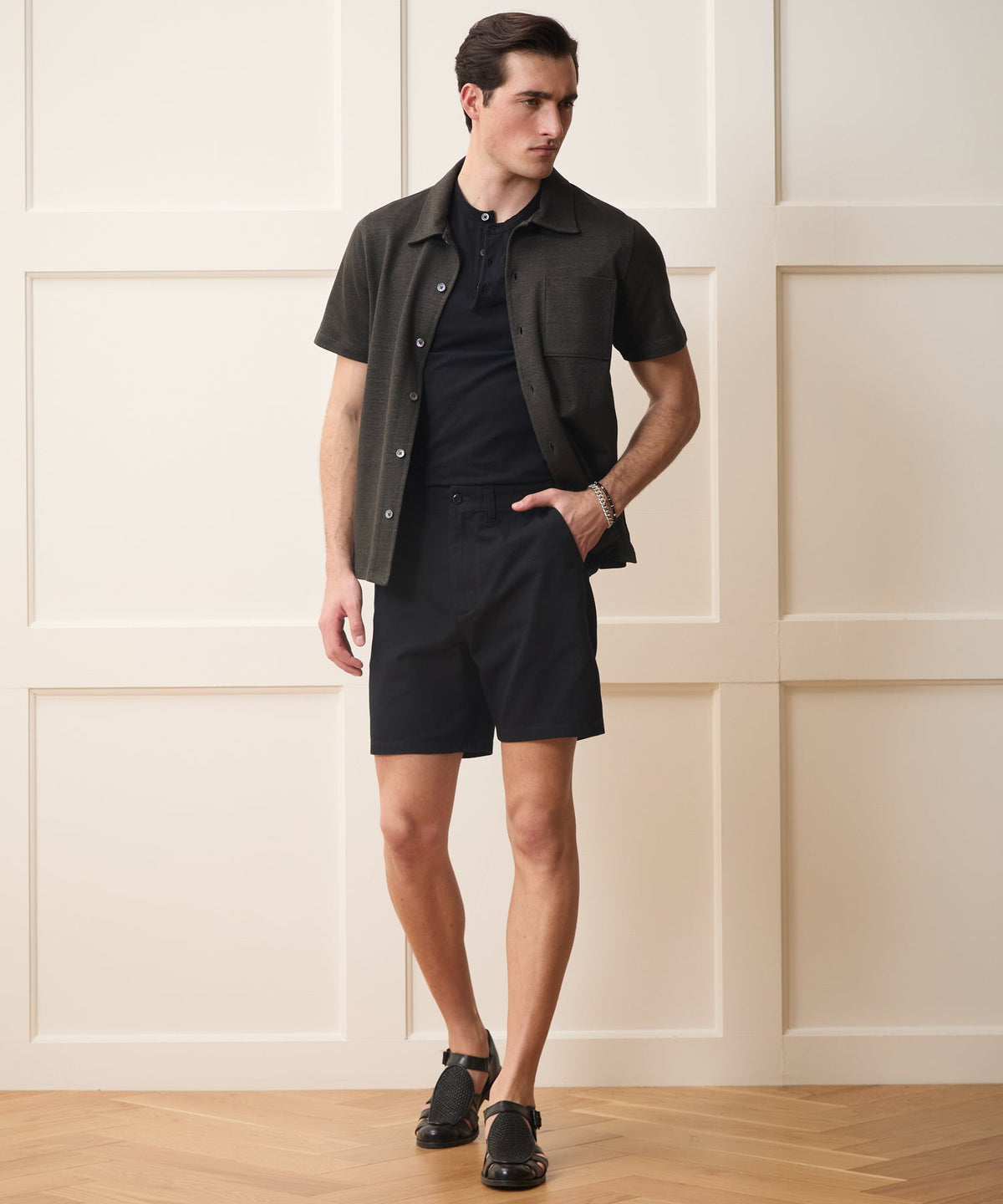 Italian Linen-Cotton Knit Shirt - Espresso Bean