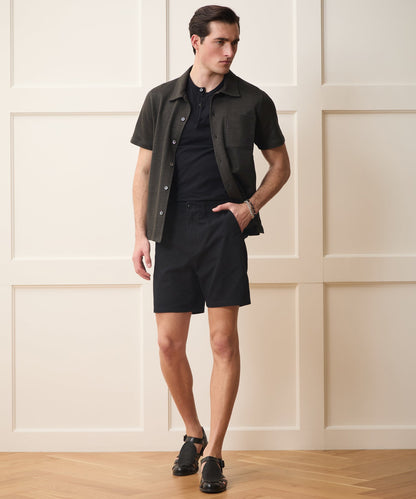 Italian Linen-Cotton Knit Shirt - Espresso Bean