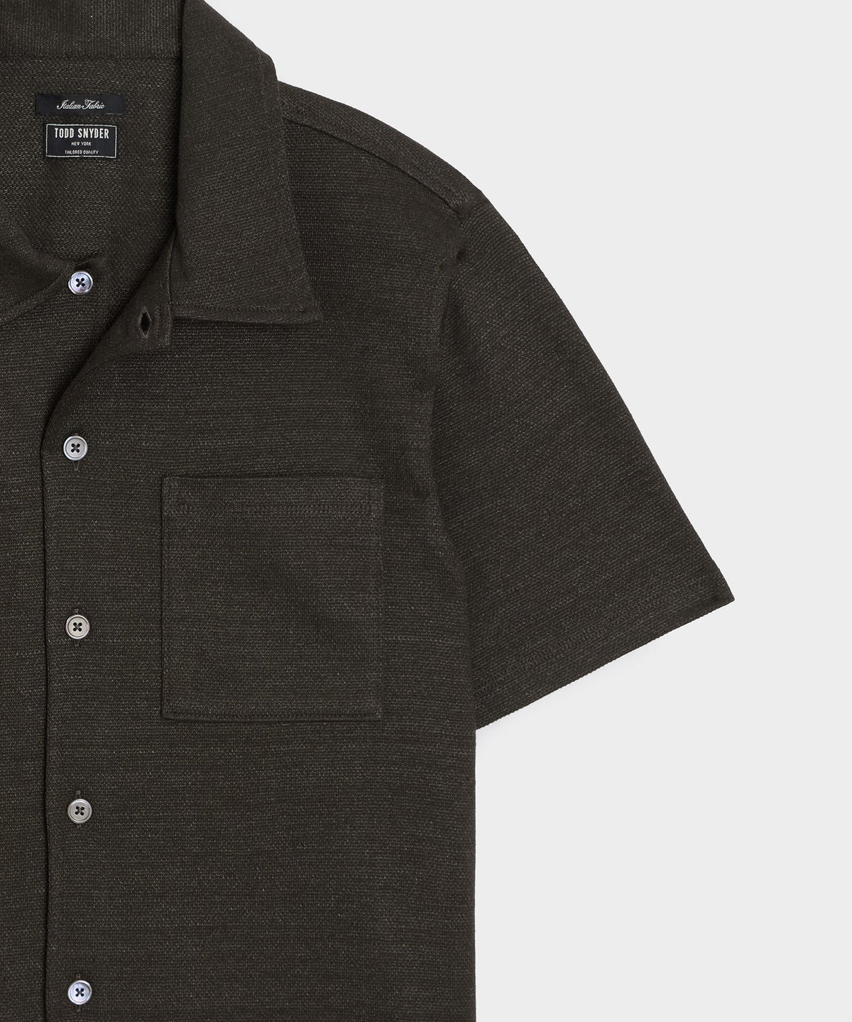 Italian Linen-Cotton Knit Shirt - Espresso Bean