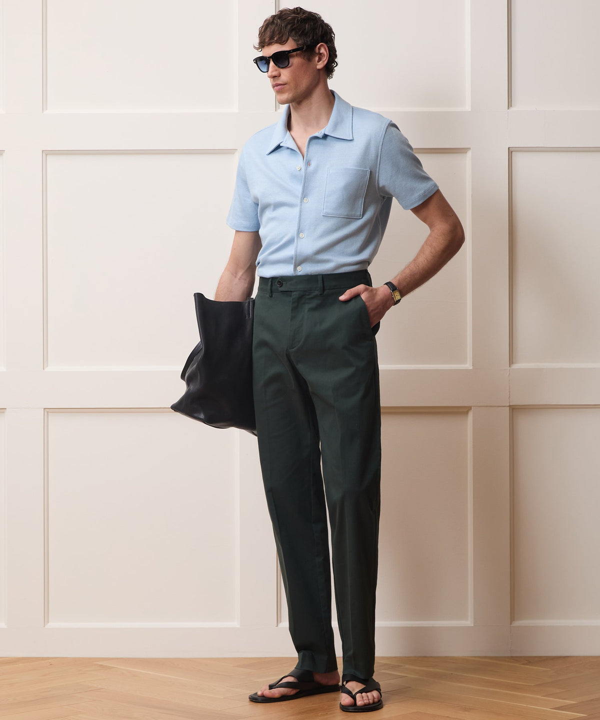 Italian Linen-Cotton Knit Shirt - Morning Tide