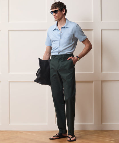 Italian Linen-Cotton Knit Shirt - Morning Tide