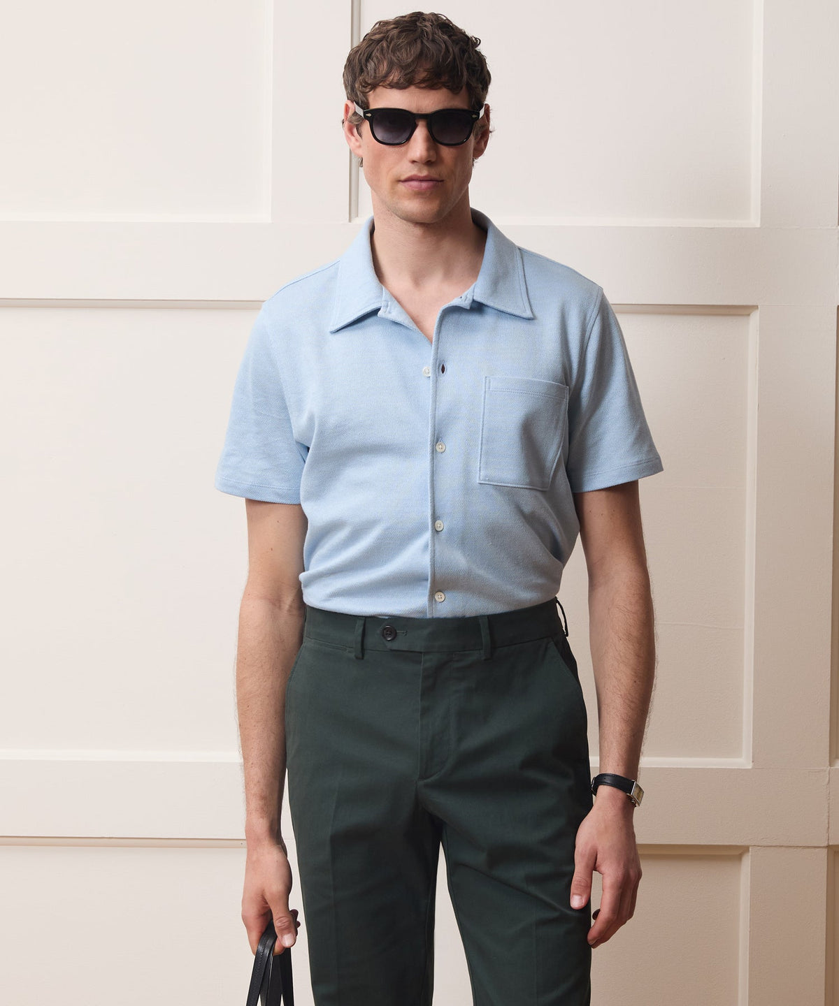 Italian Linen-Cotton Knit Shirt - Morning Tide