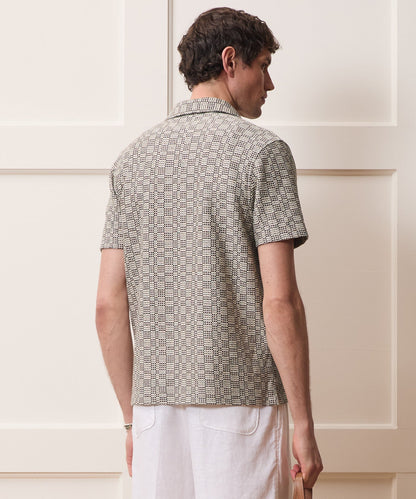 Italian Crosshatch Knit Shirt - Brown