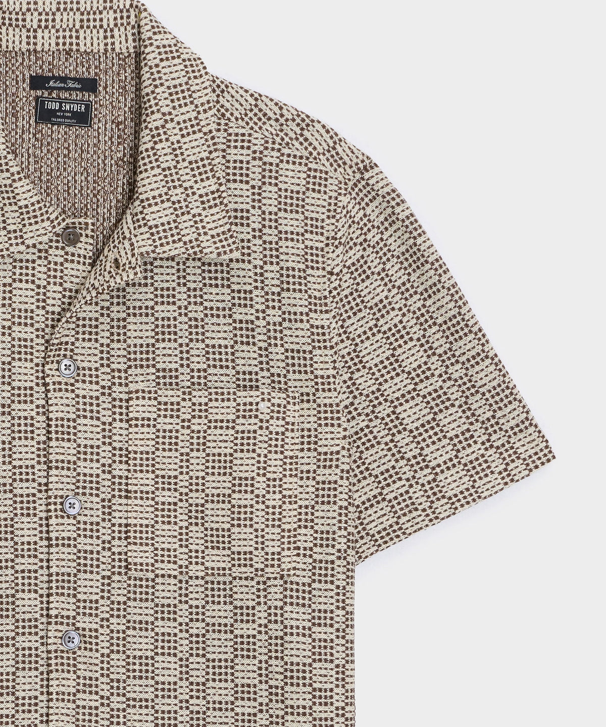 Italian Crosshatch Knit Shirt - Brown