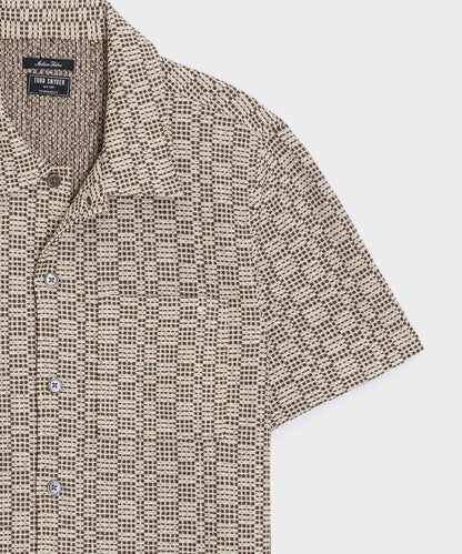 Italian Crosshatch Knit Shirt - Brown