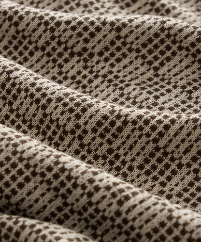 Italian Crosshatch Knit Shirt - Brown