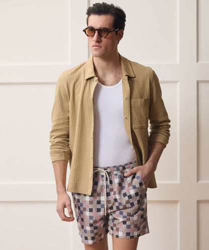 Knit Seersucker Shirt - Beach Walk