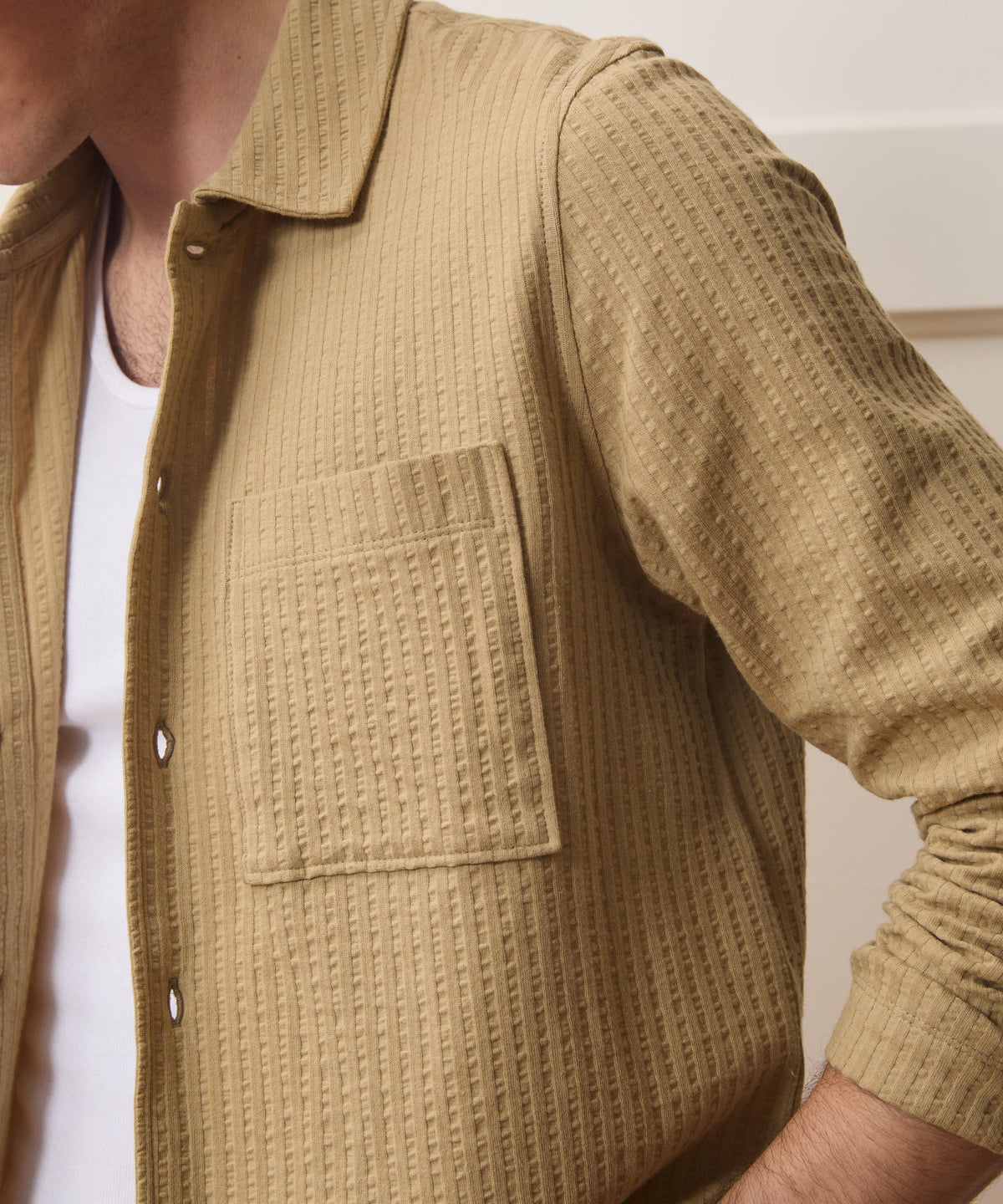 Knit Seersucker Shirt - Beach Walk
