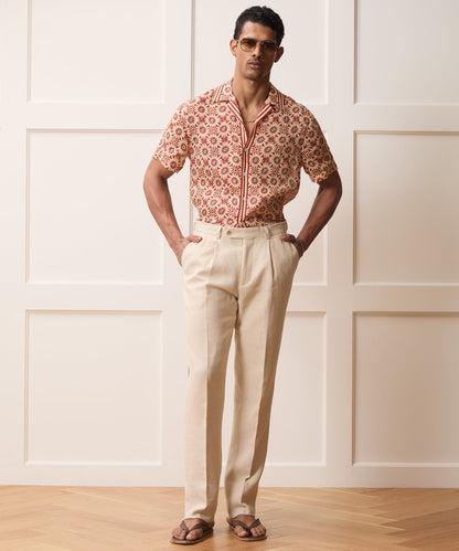 Italian Linen-Cotton Madison Trouser - Birch