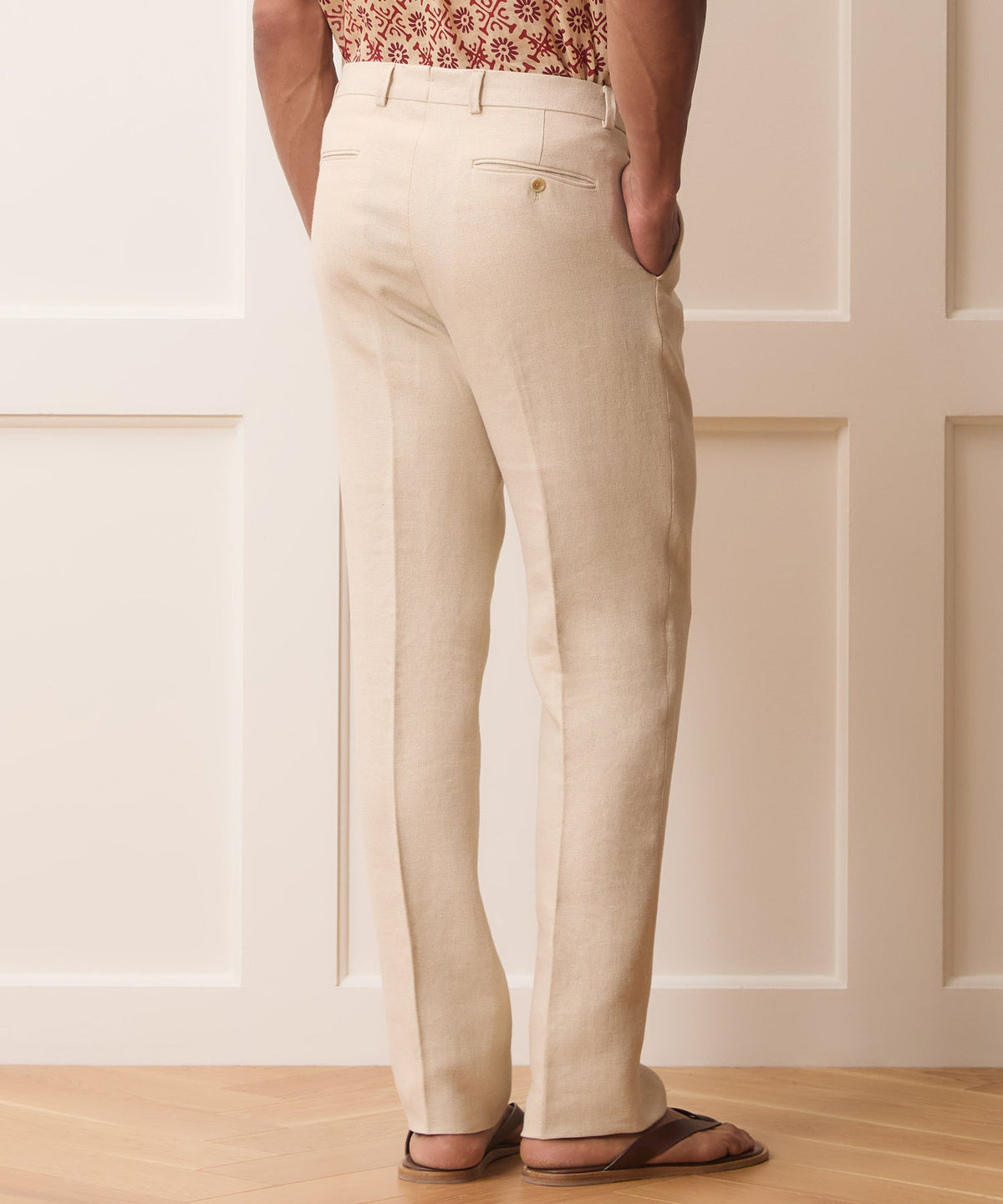 Italian Linen-Cotton Madison Trouser - Birch