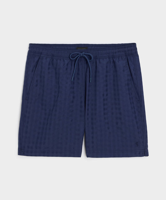 5" Seersucker Montauk Swim Trunk - Navy