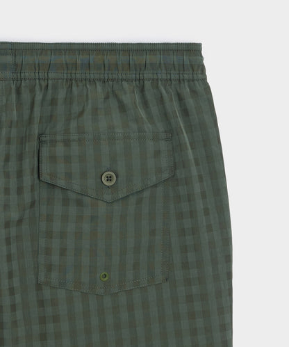 5" Seersucker Montauk Swim Trunk - Olive