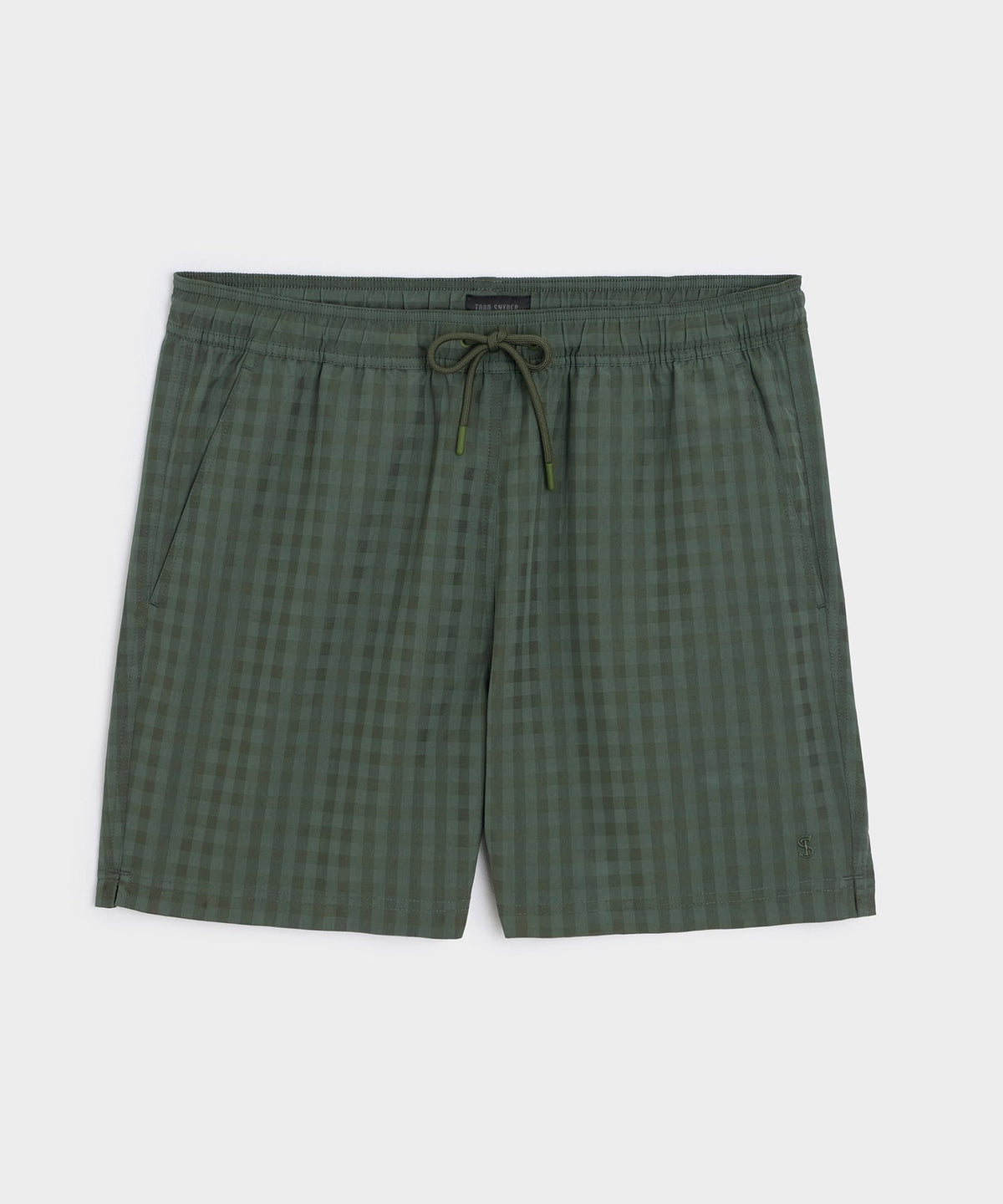 5" Seersucker Montauk Swim Trunk - Olive