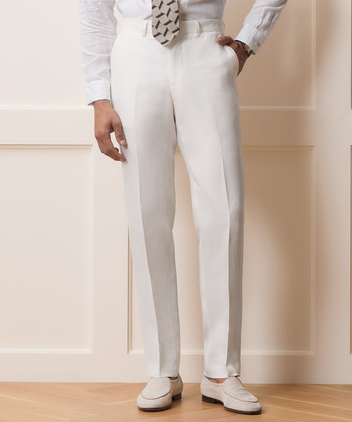 Italian Linen Sutton Trouser - White
