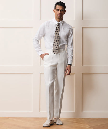 Italian Linen Sutton Trouser - White