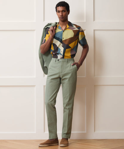 Italian Seersucker Sutton Trouser - Seafoam
