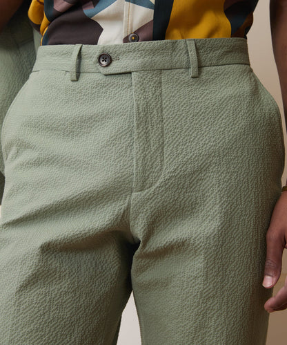 Italian Seersucker Sutton Trouser - Seafoam