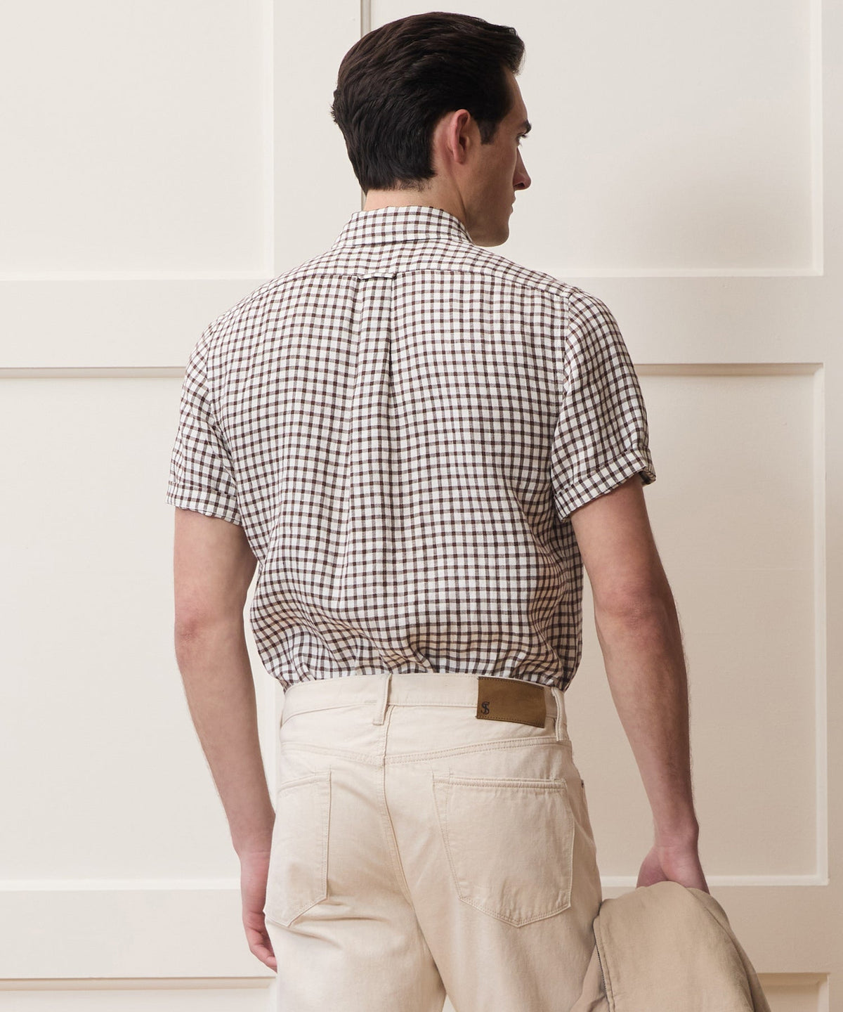 Linen Point Collar Shirt - Brown