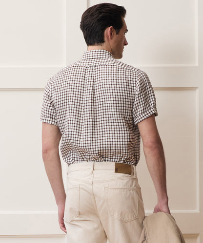 Linen Point Collar Shirt - Brown