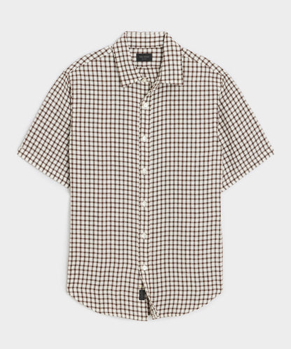 Linen Point Collar Shirt - Brown