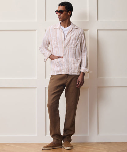 Cotton-Linen Guayabera Shirt - Harvest