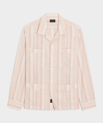 Cotton-Linen Guayabera Shirt - Harvest