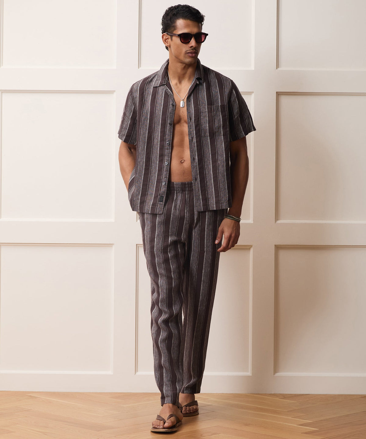 Linen Capri Shirt - Plum