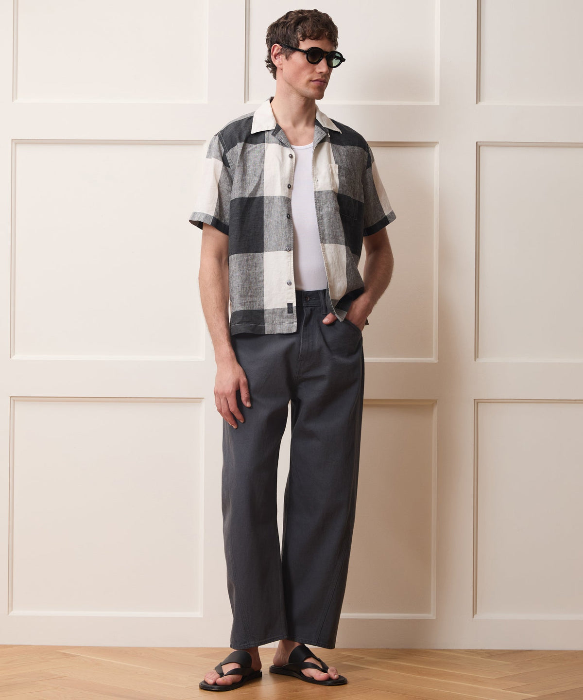 Linen Capri Shirt - Grey