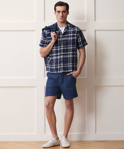 Linen Capri Shirt - Navy