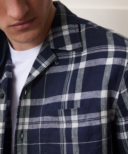 Linen Capri Shirt - Navy
