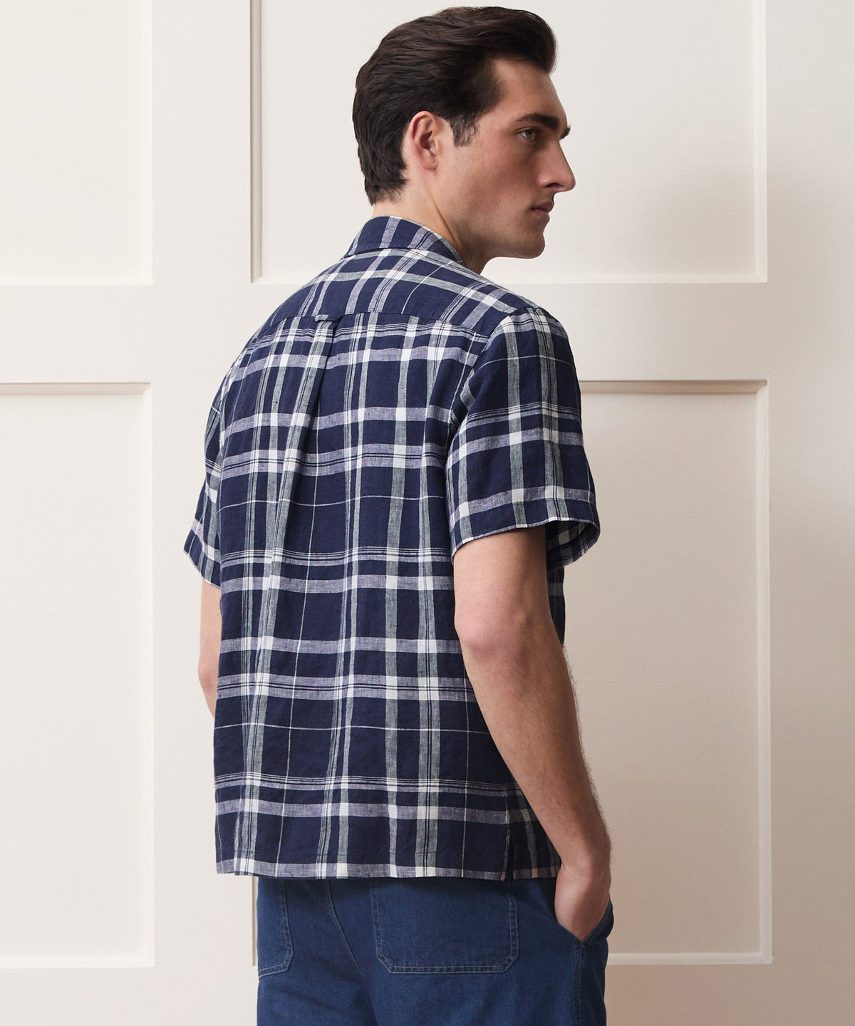 Linen Capri Shirt - Navy