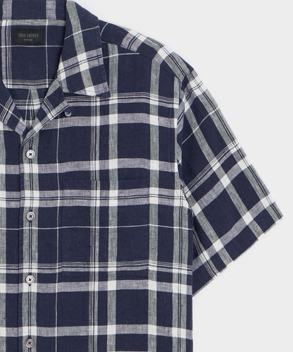 Linen Capri Shirt - Navy