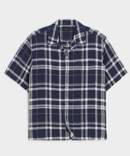 Linen Capri Shirt - Navy