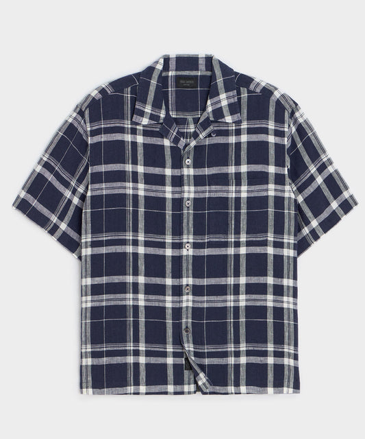 Linen Capri Shirt - Navy