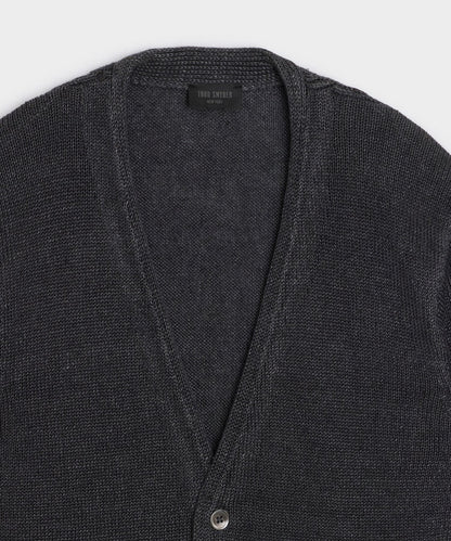 Linen Cardigan - Black