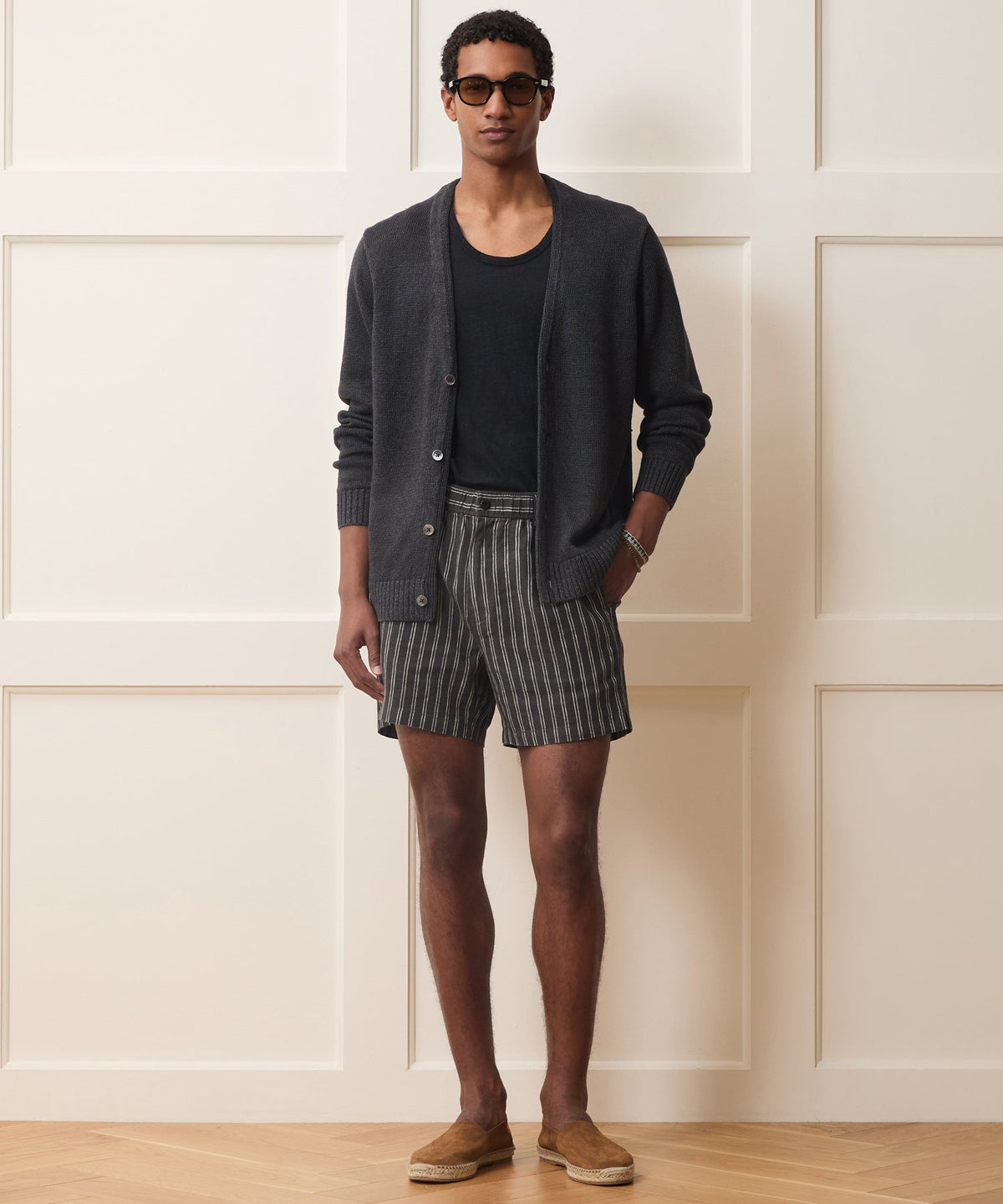 Linen Cardigan - Black
