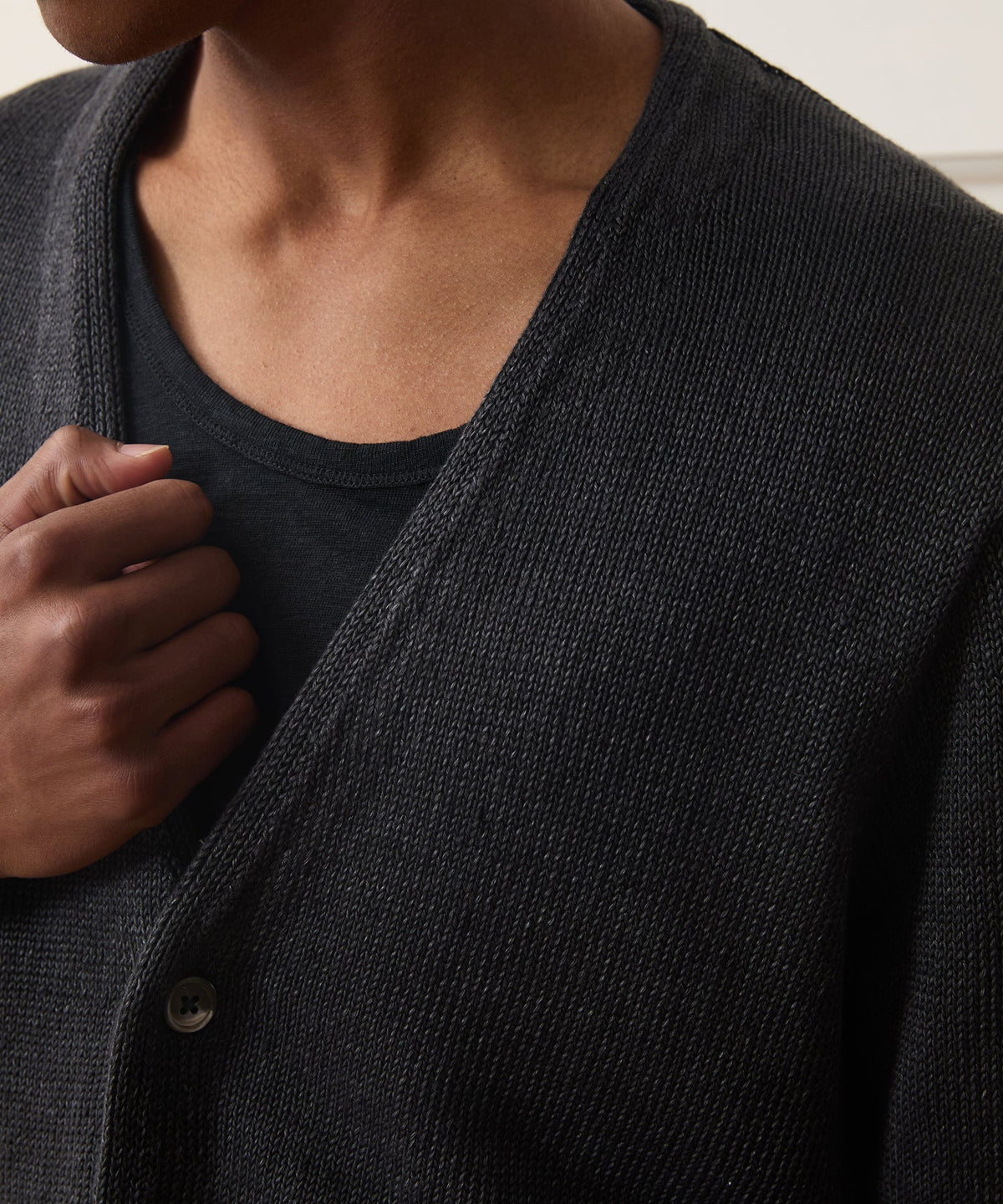 Linen Cardigan - Black