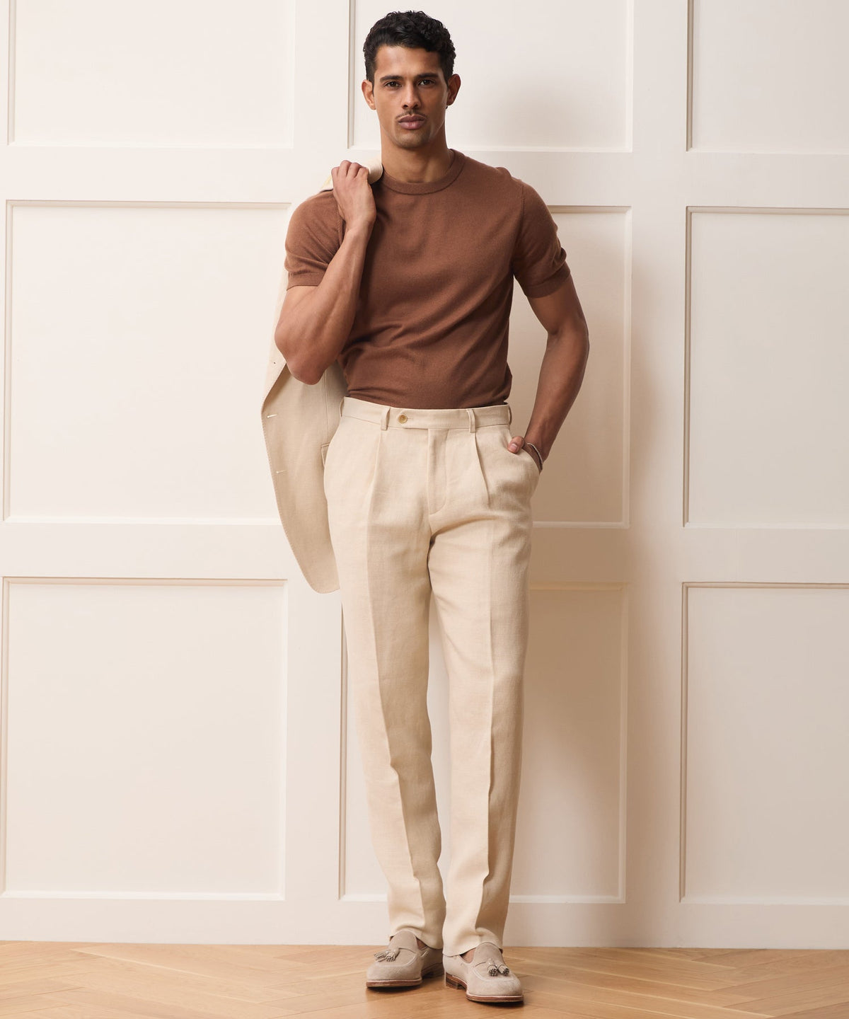 Silk-Cashmere Sweater Tee - Weathered Oak