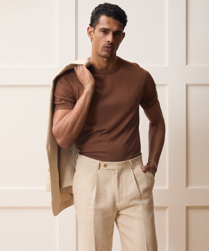 Silk-Cashmere Sweater Tee - Weathered Oak