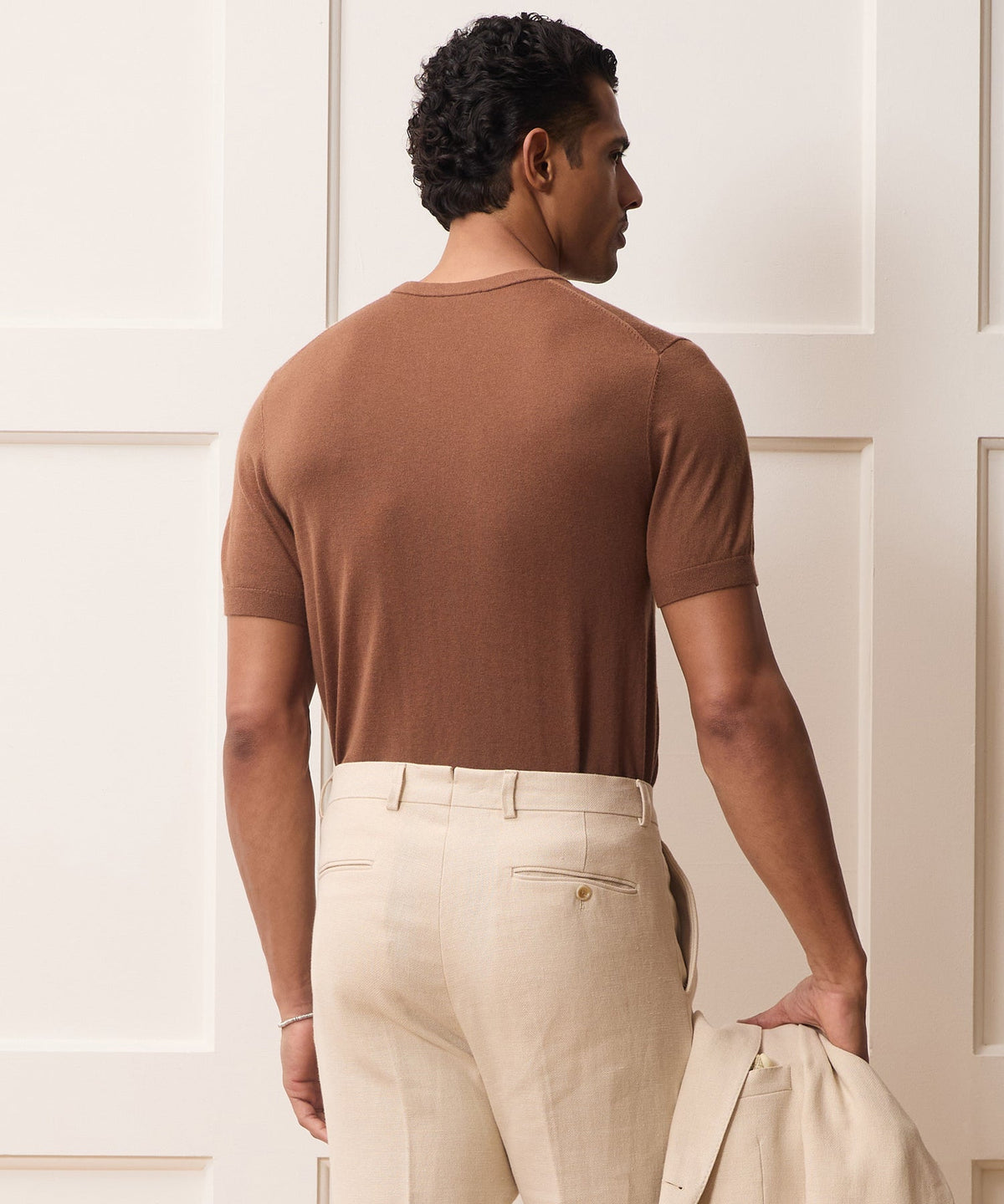Silk-Cashmere Sweater Tee - Weathered Oak
