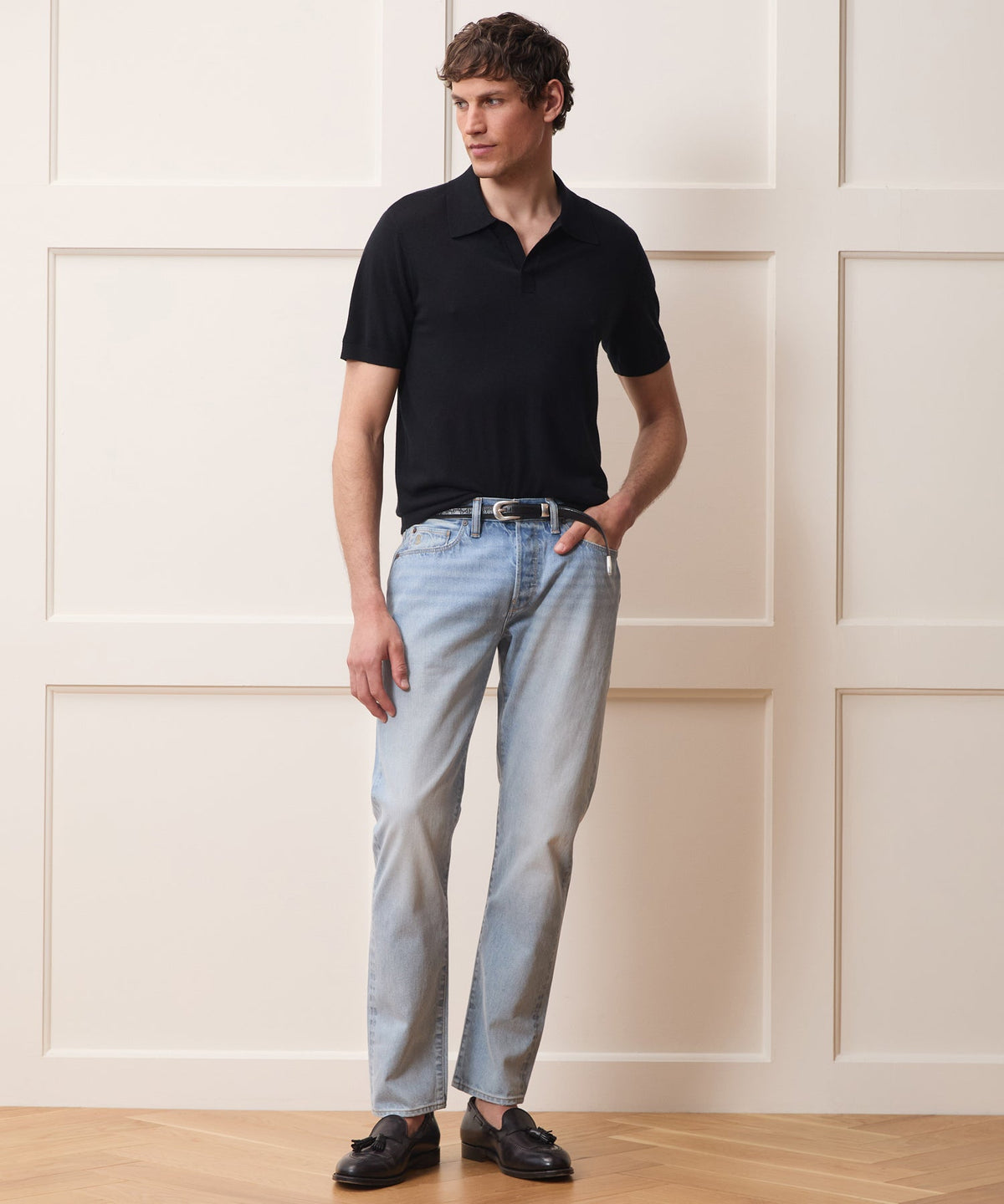 Silk-Cashmere Montauk Sweater Polo - Black