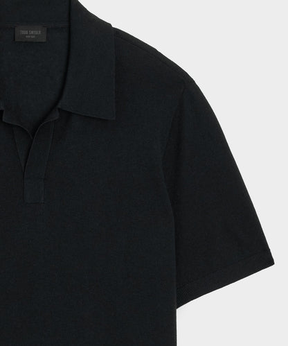 Silk-Cashmere Montauk Sweater Polo - Black