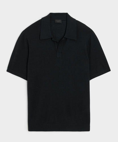 Silk-Cashmere Montauk Sweater Polo - Black