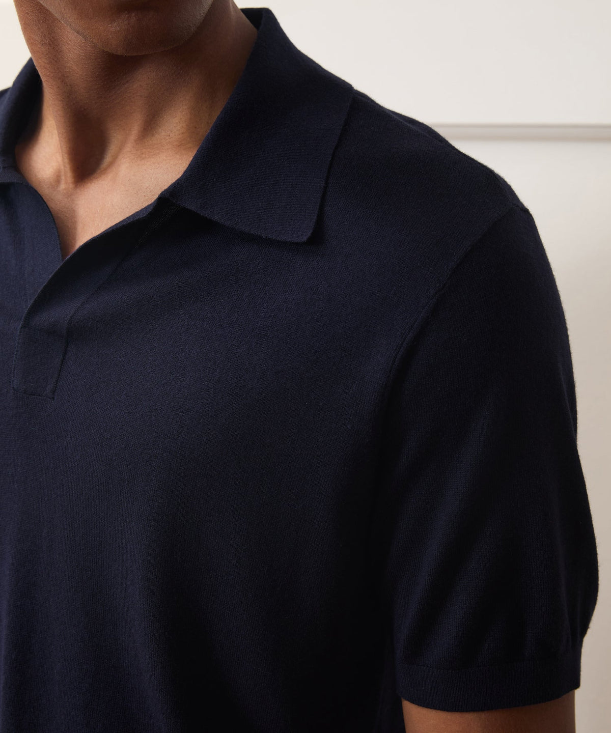 Silk-Cashmere Montauk Sweater Polo - Navy