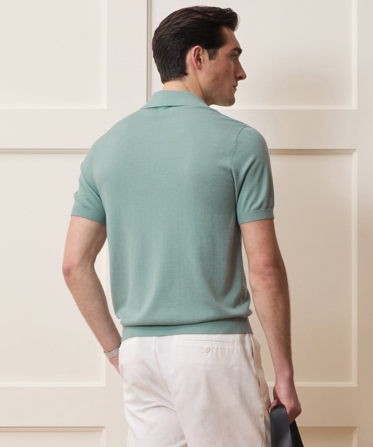 Silk-Cashmere Montauk Sweater Polo - River Mist