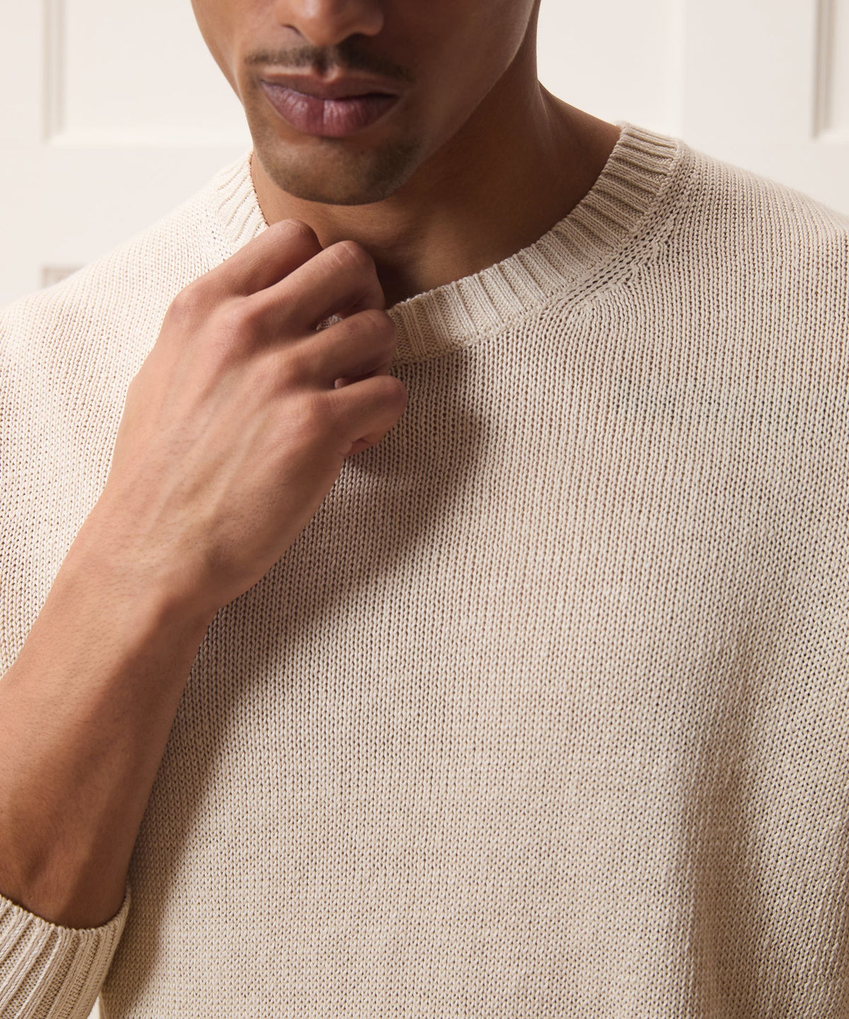 Linen Crewneck Sweater - Bisque