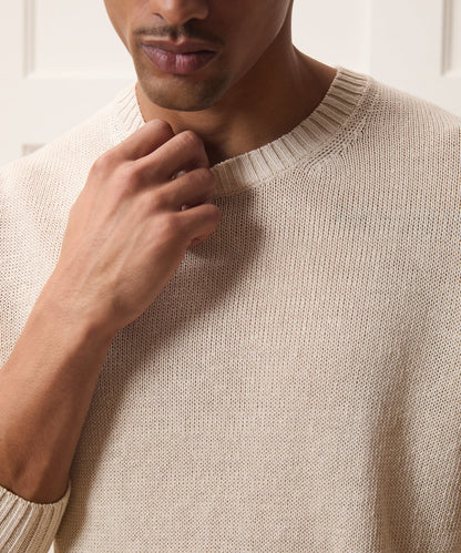 Linen Crewneck Sweater - Bisque